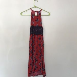 red hippie dress